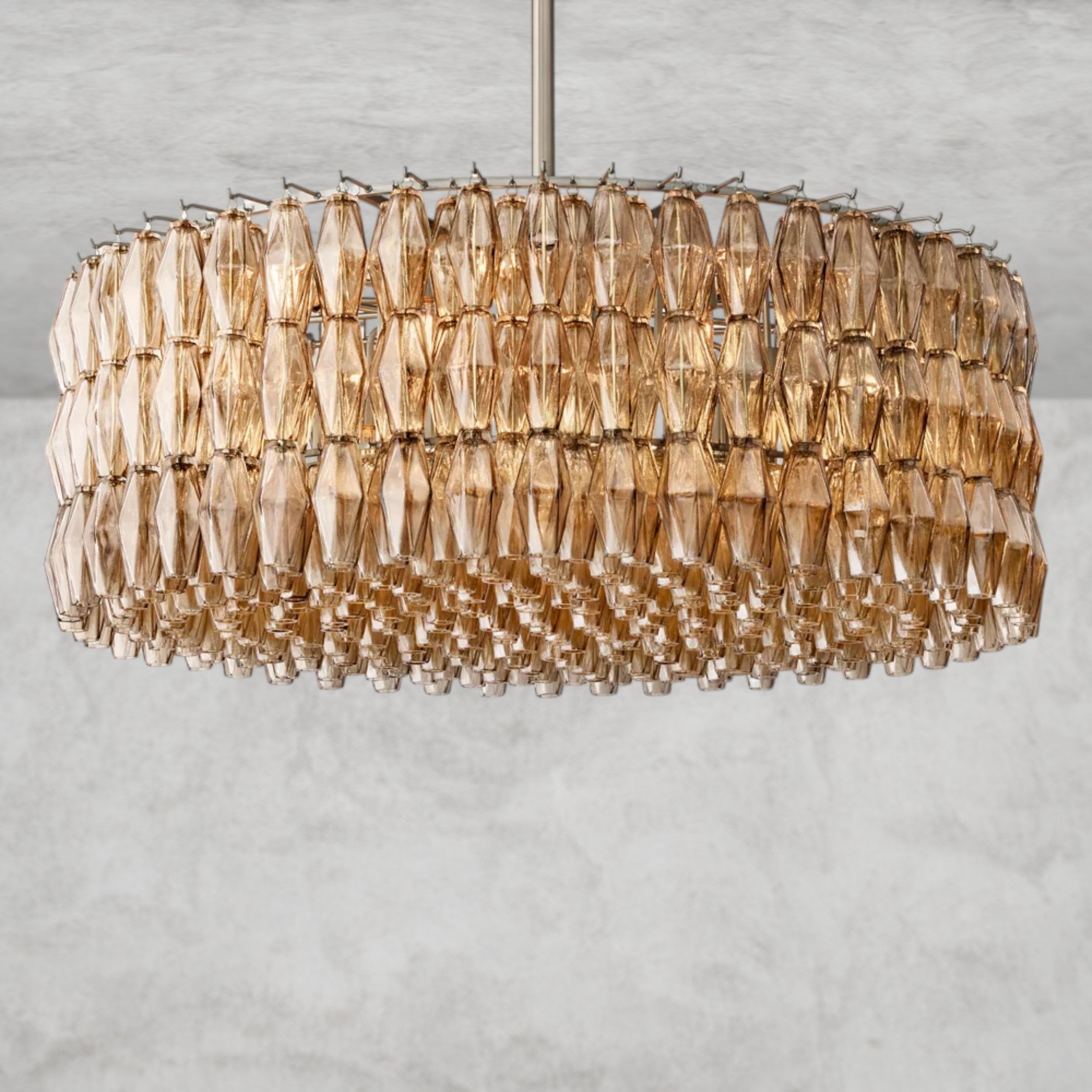 CHIARA CLEAR/ SMOKE GLASS ROUND CHANDELIER 37", 47", 62"